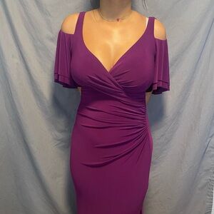 Ralph Lauren Purple Cold Shoulder Dress
